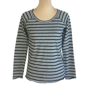 Poof! | Gray & Black Striped Long-Sleeve Shirt, Junior’s Small, NWOT